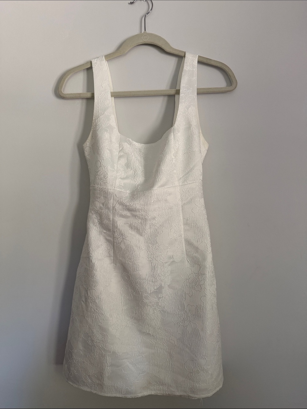 Lulus White Floral Jacquard Dress